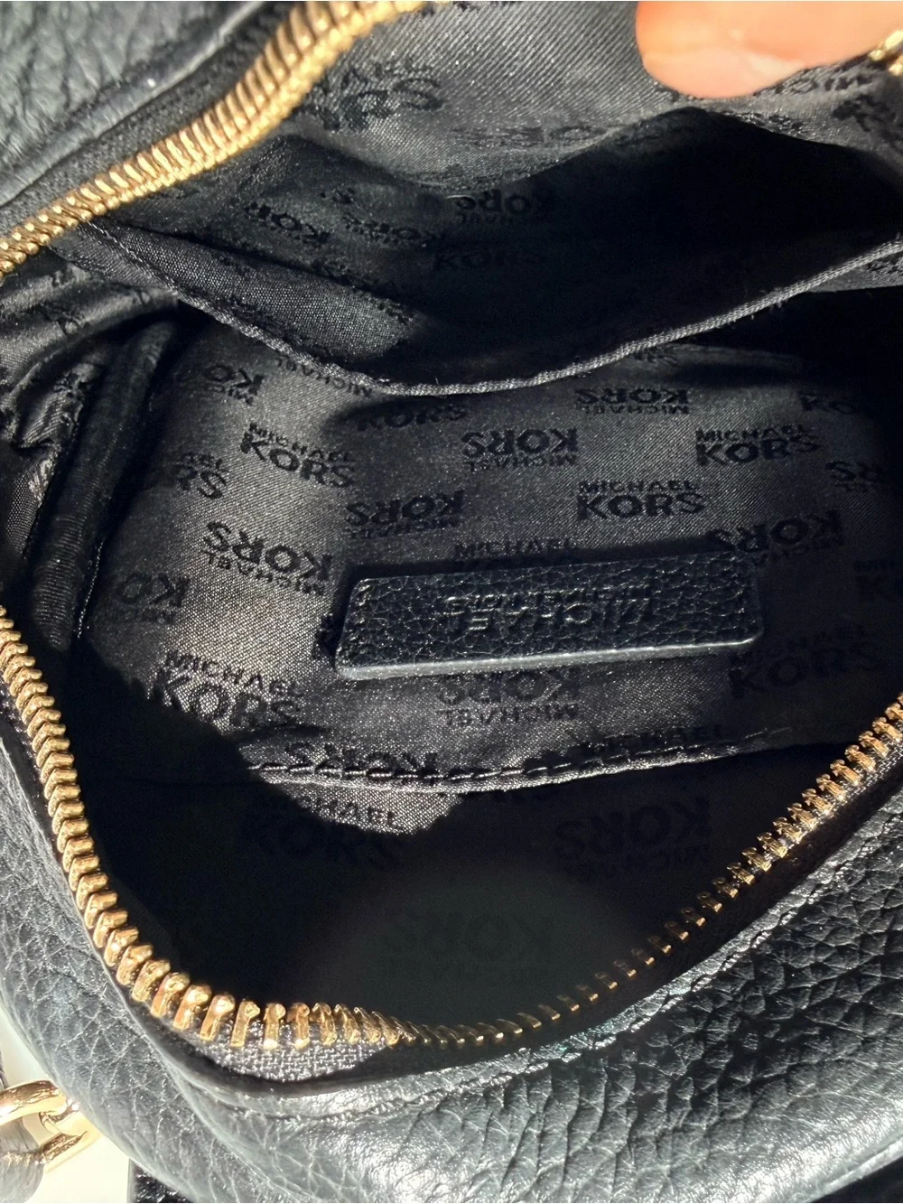 Michael Kors Black Pebbled Leather Mini Backpack with Gold Hardware